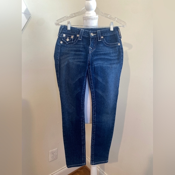 Y2K low rise True religion Legging Dark Wash Jeans Size 25 - Picture 2 of 5
